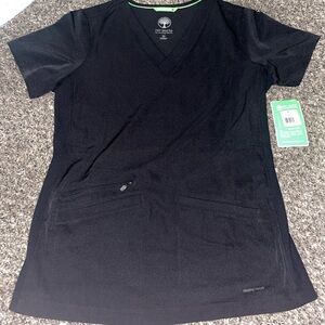 Healing Hands Black Scrub Top XS